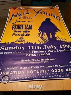 RARE 90's SUBWAY POSTER Neil Young Pearl Jam James Teenage Fanclub London HUGE