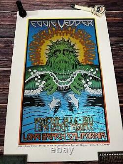 RARE Chuck Sperry Eddie Vedder Emek Poster Long Beach 2011 LOOK Pearl Jam