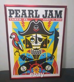RARE Official Pearl Jam Poster Tampa FL Amalie 4/11/2016 Buccaneer