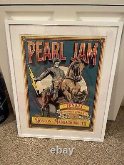 RARE Pearl Jam Concert Poster Fenway Park 2018 Professionally Framed Print