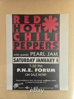 RARE Vintage PEARL JAM POSTER Red Hot Chili Peppers-Vancouver 1992 HOLY GRAIL