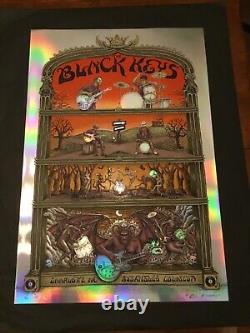 Rare Emek Black Keys Foil Poster Charlotte 2012 Sperry Pearl Jam Dave Matthews