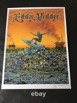 Rare Emek Poster Eddie Vedder Santa Barbara AE Doodled 21/100 Pearl Jam Phish AP