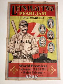 Rare Pearl Jam 2017 Tour Let's Play Two Metro Chicago Poster Wrigley Field Show