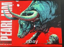 Red Pearl Jam Poster 9/15 Vedder Bull Fort Worth Poster Austin PJ Sticker Bonus