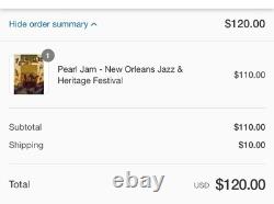 SIGNED Pearl Jam Poster New Orleans Jazz Festival 2025 Tong AP #/110 Jazzfest