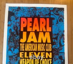 SIGNED TAZ 1993 PEARL JAM CONCERT POSTER LA Los Angeles Indio Empire Polo Club