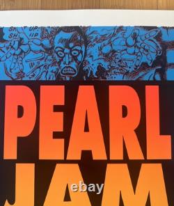 SIGNED TAZ 1993 PEARL JAM CONCERT POSTER LA Los Angeles Indio Empire Polo Club