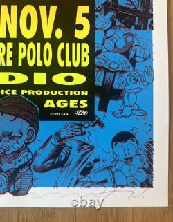 SIGNED TAZ 1993 PEARL JAM CONCERT POSTER LA Los Angeles Indio Empire Polo Club