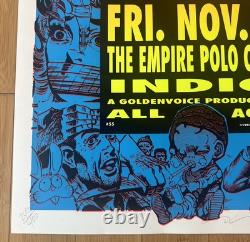 SIGNED TAZ 1993 PEARL JAM CONCERT POSTER LA Los Angeles Indio Empire Polo Club