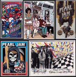 Set of 5 2016 Pearl Jam Wrigley Field Posters