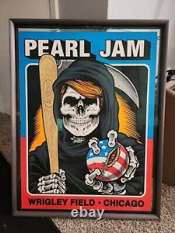 Signed 14/300 Print Dualsided Pearl Jam Sean Cliver Poster Wrigley Field Aug2016