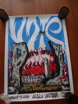 Signed Pearl Jam Missoula 2018 poster. Signed by Jeff Ament & BobbydrawsSkullz