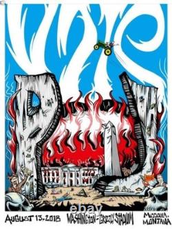 Signed Pearl Jam Missoula 2018 poster. Signed by Jeff Ament & BobbydrawsSkullz