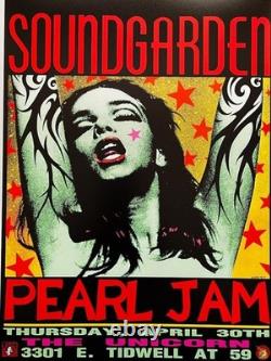Soundgarden Pearl Jam Concert Poster Green Lady Frank Kozik 1992 Japan