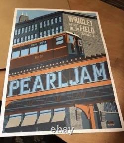 Steve Thomas Pearl Jam Wrigley Field, Chicago, Concert Poster 2018