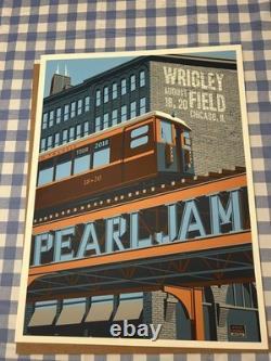 Steve Thomas Pearl Jam Wrigley Field Chicago Poster 2018 August 18 20 8/18 8/20