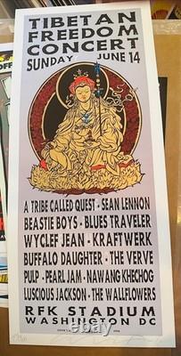 TAZ 1998 Tibetan Freedom Concert Signed 298/400 Silkscrn Pearl Jam, Beatie Boys