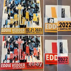 TWO (2) Eddie Vedder Seattle Posters Rifkin SE & AP Set FREE SHIPPING! Pearl Jam