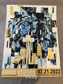 TWO (2) Eddie Vedder Seattle Posters Rifkin SE & AP Set FREE SHIPPING! Pearl Jam