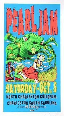Taz Pearl Jam Signed Numbered Limited Edition Lowbrow Silkscreen Concert Poster