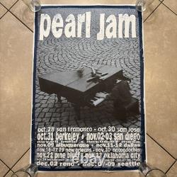 Vintage 1993 Pearl Jam US West Coast Tour Poster Ames Bros Piano 20x29.5 NEW