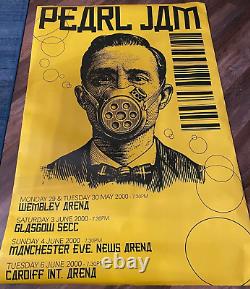 Vintage Pearl Jam 2000 Tour Gas Mask 60x40 Jumbo Print Poster Wembley Glasgow