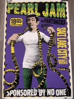 Vintage Pearl Jam Poster 1995 Ames Bros. Concert Memorabilia Salt Lake City 90's