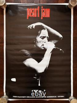 Vintage Pearl Jam VS Poster-England-24x33.5 Eddie Vedder 90's Fastest Selling