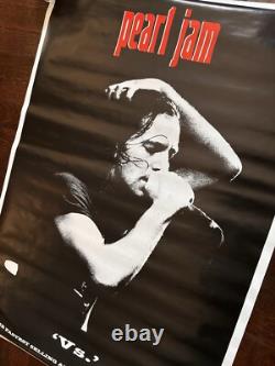 Vintage Pearl Jam VS Poster-England-24x33.5 Eddie Vedder 90's Fastest Selling